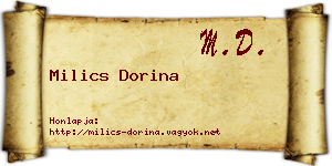 Milics Dorina névjegykártya