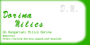 dorina milics business card